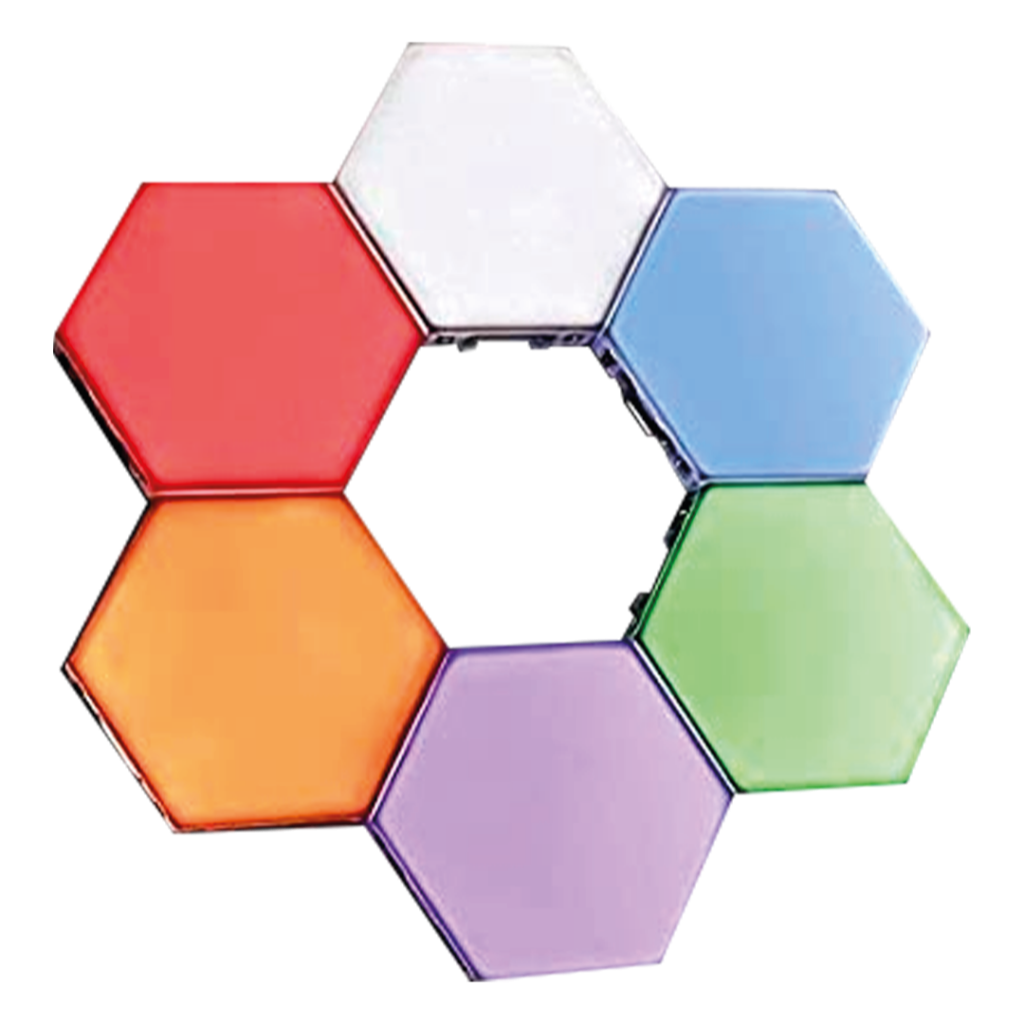 Luces Led Hexagonales 10PCS MIXCOLORS Luxus Importadora