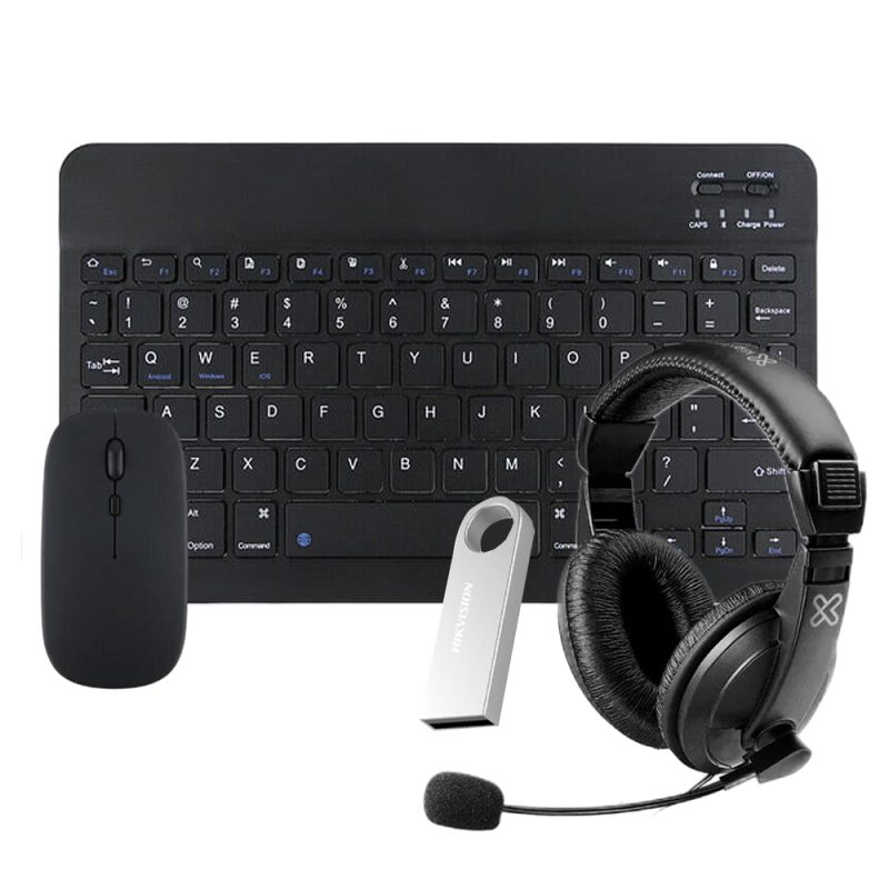 COMBO ESCOLAR KIT MOUSE Y TECLADO BLUETOOTH YELANDAR + AURICULAR KLIPXTREME KSH-301 + PENDRIVE HIKVISION 32GB USB 2.0