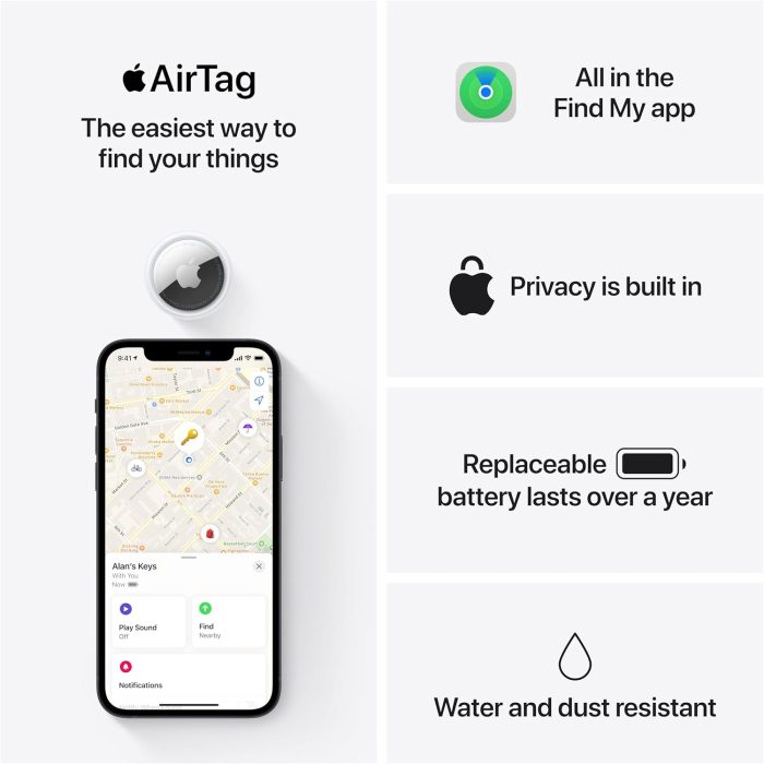 APPLE AIRTAG LLAVERO LOCALIZADOR CON CHIP COLOR BL - Image 3