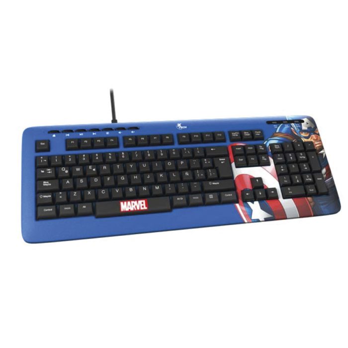 TECLADO XTECH ALAMBRICO CAPITAN AMERICA – USB LC.MARVEL XTK-M401CA