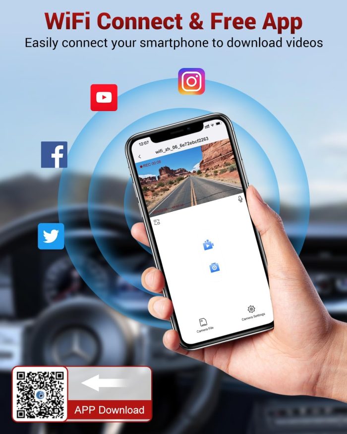 CÁMARA VEHICULAR CODN DASH CAM A7 DE 3 CANALES
