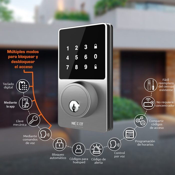Cerradura Inteligente Wi‑Fi NEXXT NHS‑D100 con Control por Voz y App