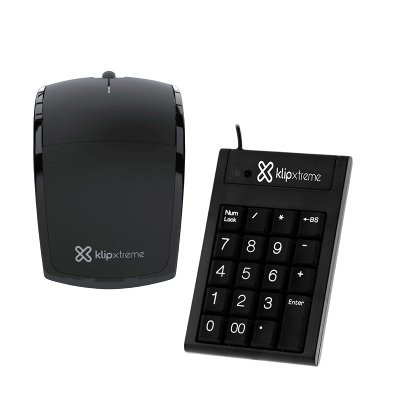 Mouse Inalámbrico Plegable Klip Xtreme KMW-375 + Teclado Numérico Klip Xtreme KNP-100
