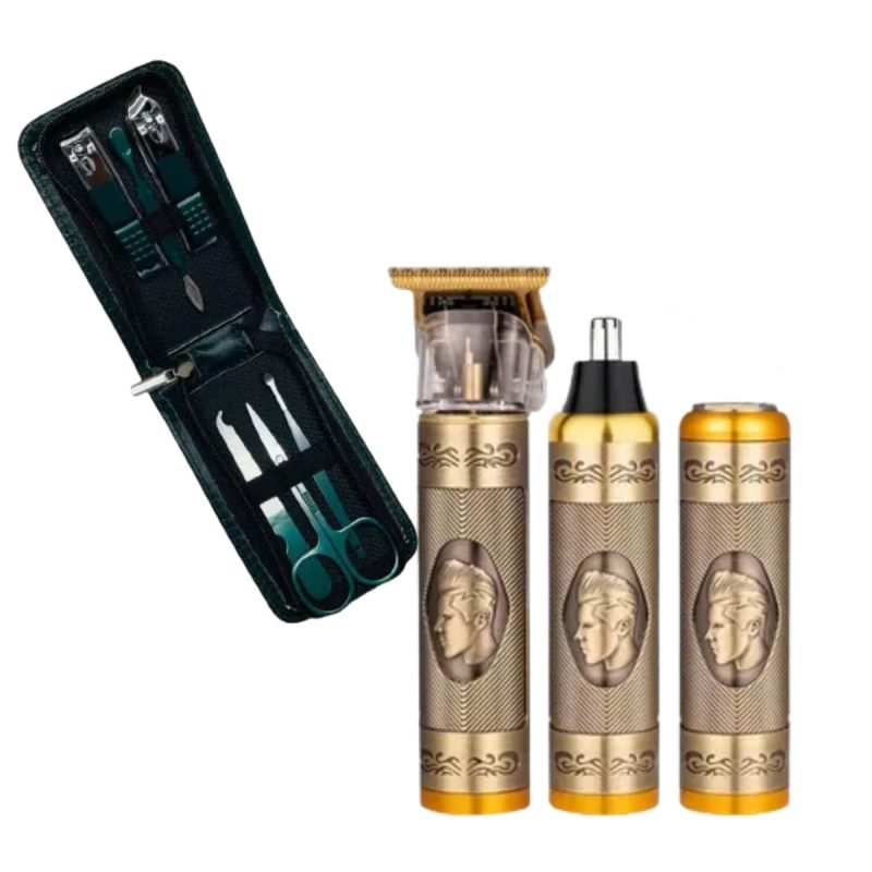 Afeitadora Recargable Sokany 3 en 1 SK-16030 + Set de Manicure 6 Piezas