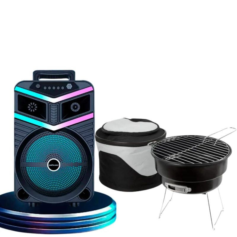 Parlante Bluetooth con Micrófono y Mini Parrilla Portátil