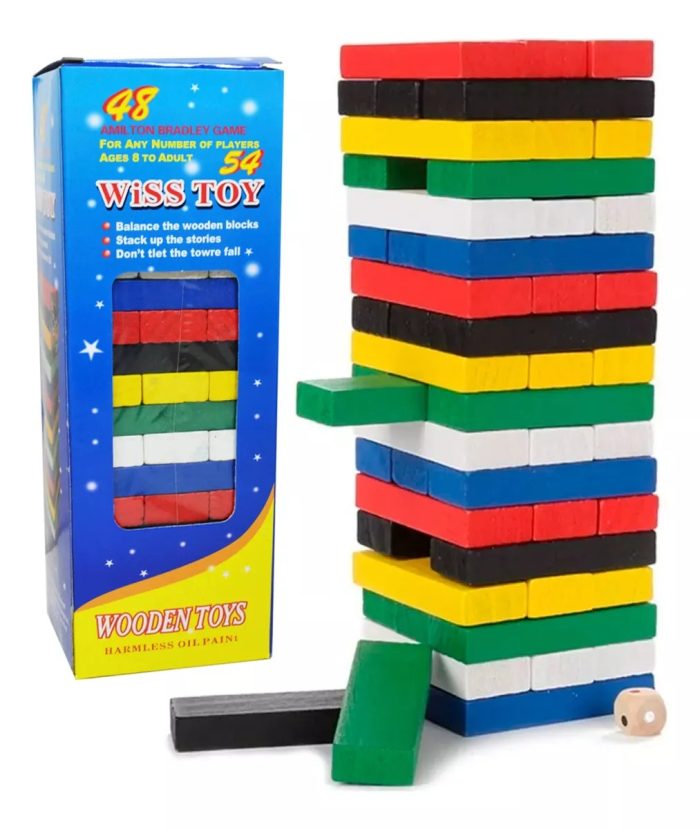 juego de madera Jenga de colores