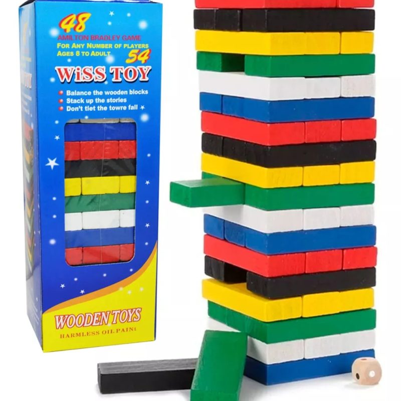 juego de madera Jenga de colores