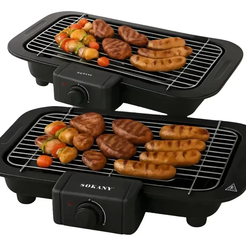 Parrilla Eléctrica Sokany 2200W con Temperatura Ajustable